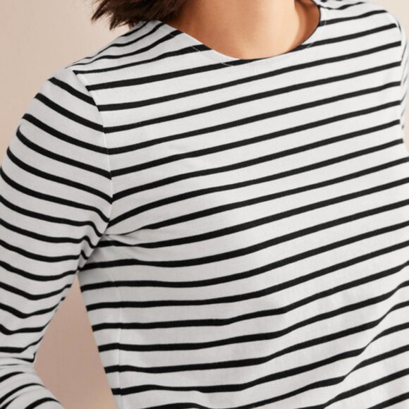 Boden Tops - Boden UK Black/White Striped Long Sleeve Size 14